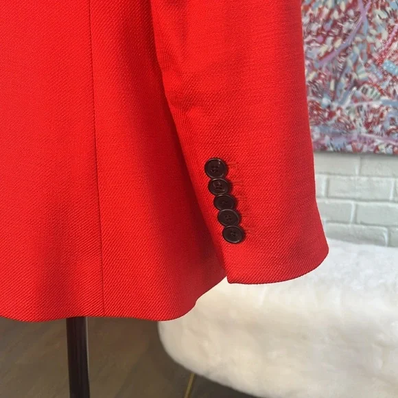 Veronica Beard Long Red Dicky Jacket Sz 4 - Picture 4 of 8